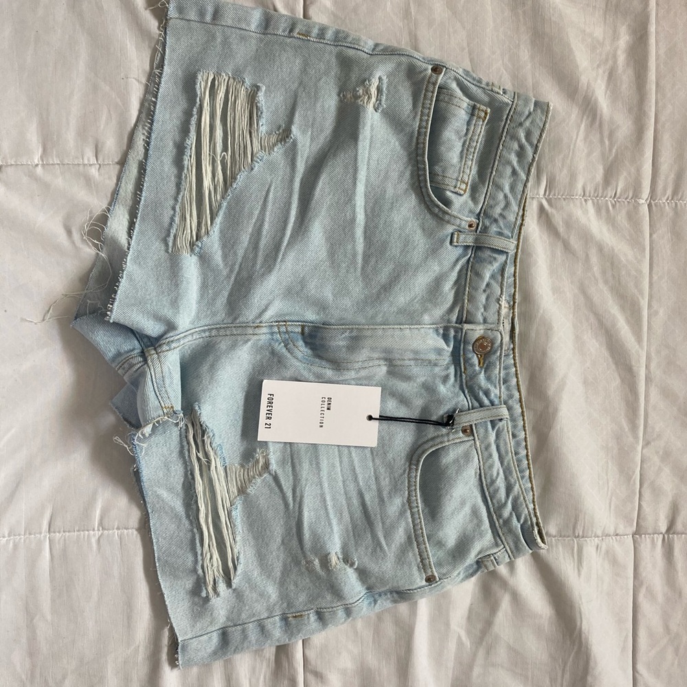 High waisted denim shorts